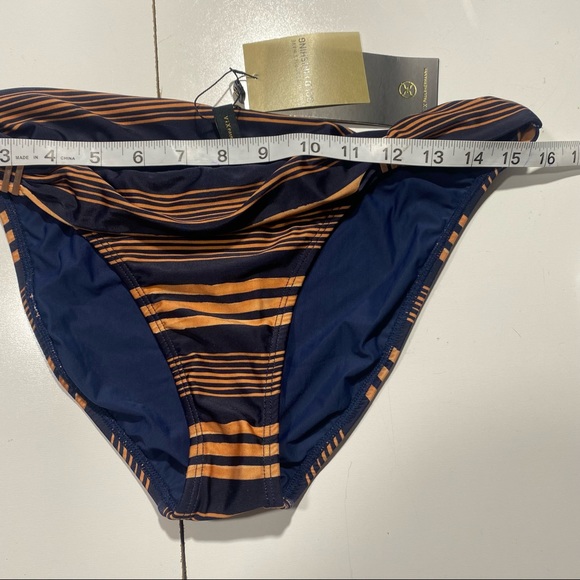 Vix Paula Hermanny Isabela Bia Gold & Blue Striped Bikini Brief Bottoms NWT XL - Picture 16 of 16